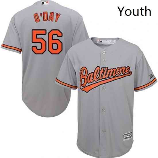 Youth Majestic Baltimore Orioles 56 Darren ODay Authentic Grey Road Cool Base MLB Jersey